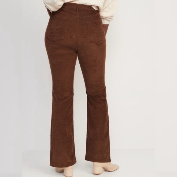 Old Navy Corduroy Pant High Flare Casual Retro Boho Classic Academia Brown 16 - Picture 2 of 11